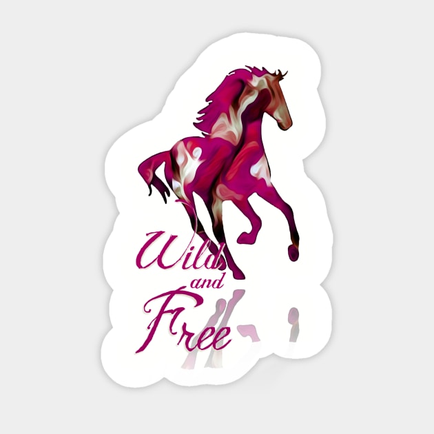 Wild and Free Horse Design Sticker by AlondraHanley